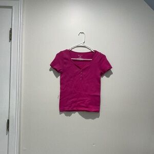 Pink Low Neck Top